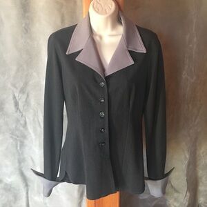 Vertigo Paris Black and Gray Button Down Shirt